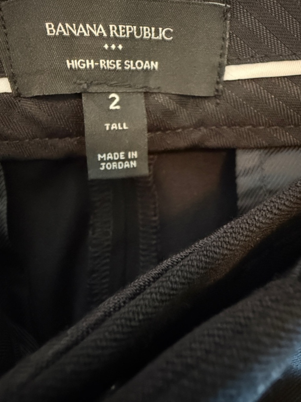 Banana Republic High-Rise Sloan Black Dress Pants 2 Tall Slim Leg Trousers - Picture 8 of 9